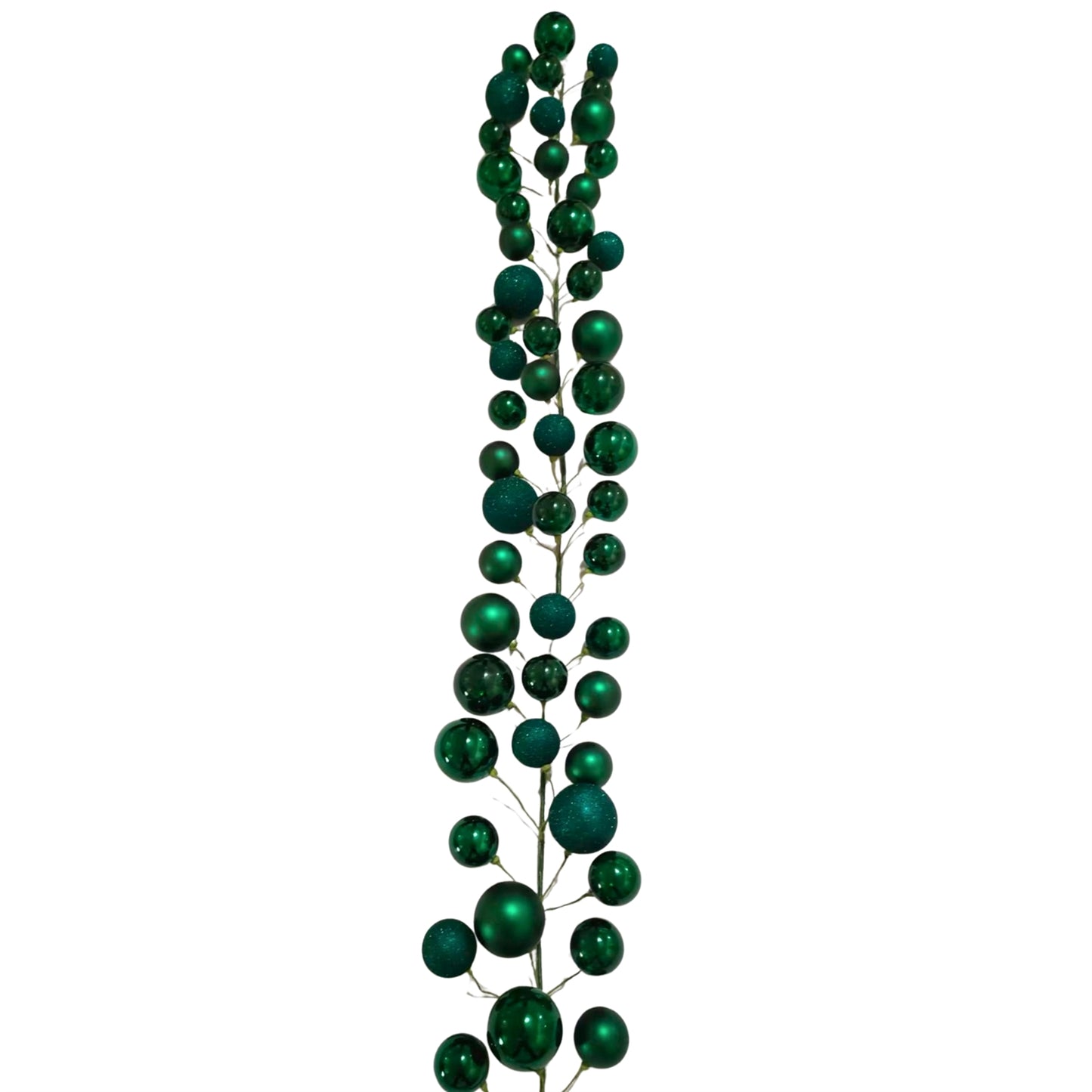 70.8" Ball Garland Hunter Green Mix w/ 100mm - 150mm Balls | LC