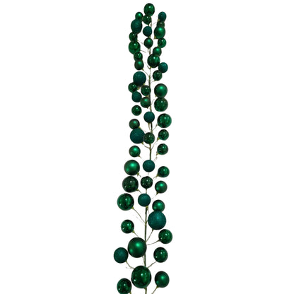70.8" Ball Garland Hunter Green Mix w/ 100mm - 150mm Balls | LC