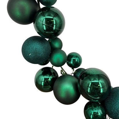 70.8" Ball Garland Hunter Green Mix w/ 100mm - 150mm Balls | LC