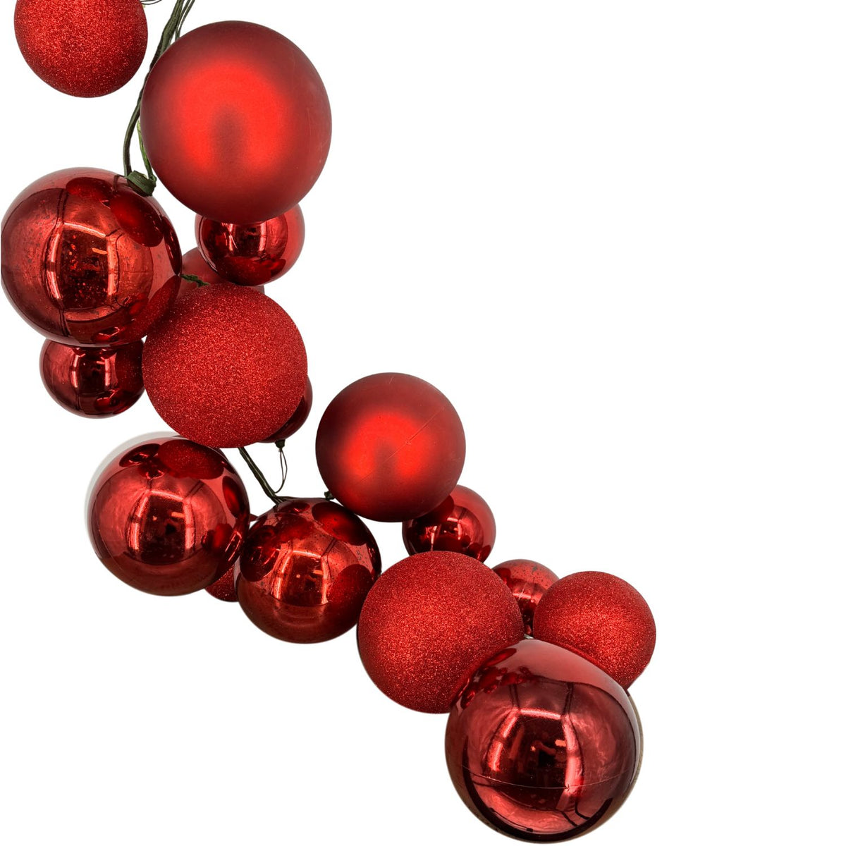 70.8" Ball Garland Blood Red Mix w/ 100mm - 150mm Balls | LC