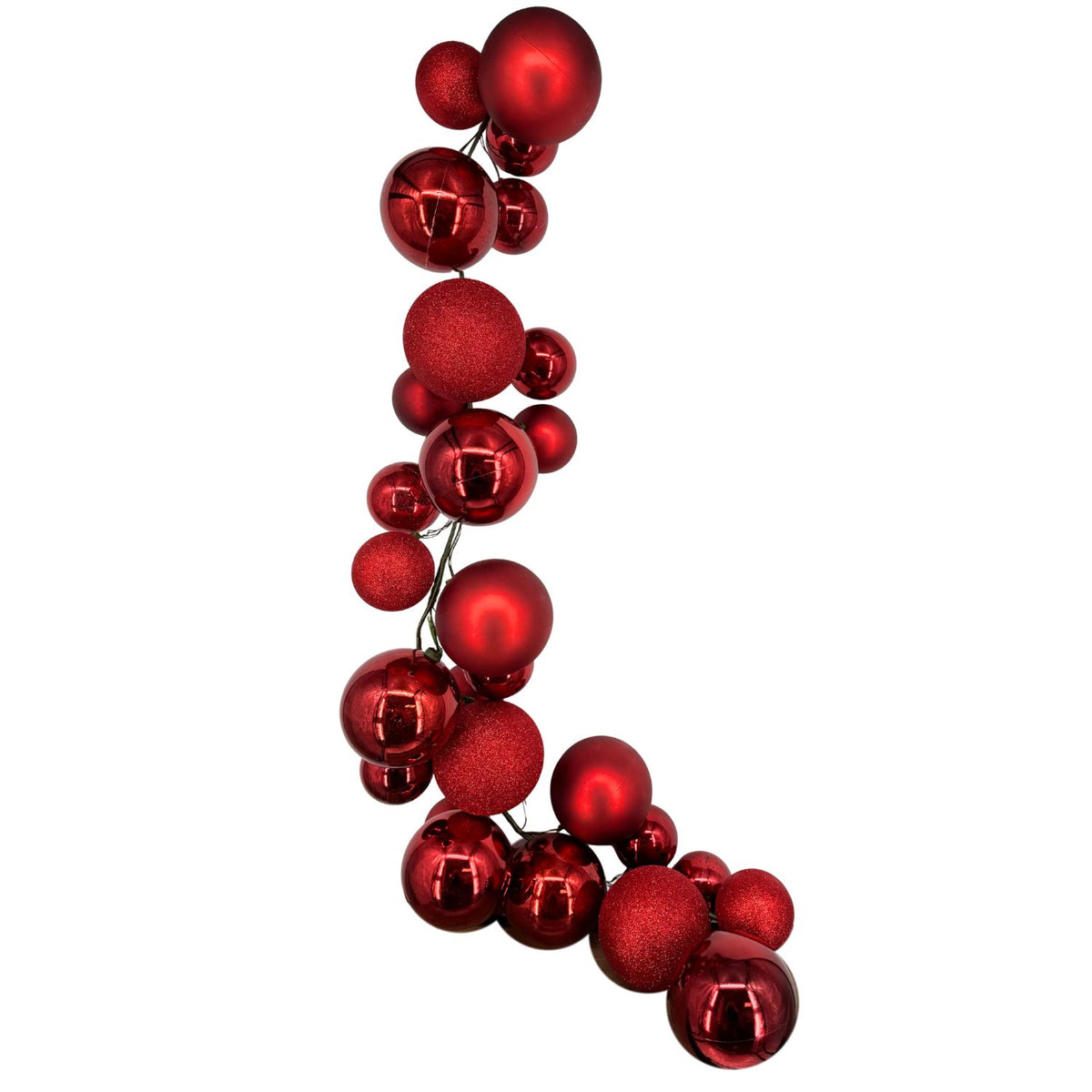 70.8" Ball Garland Blood Red Mix w/ 100mm - 150mm Balls | LC