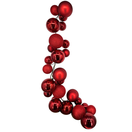 70.8" Ball Garland Blood Red Mix w/ 100mm - 150mm Balls | LC