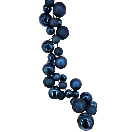 70.8” Plastic Ball Garland Navy Blue Mix w/ 100mm-150mm | LC