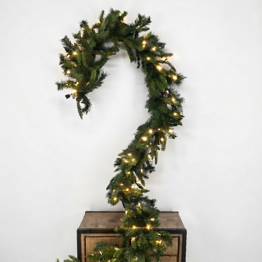 14" x 9' Mixed Pine Garland 282T w/ 100 LED lights | HT