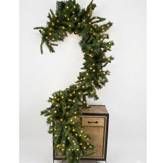 18" x 9' Mixed Pine Garland 320T w/ 150 LED lights | HT