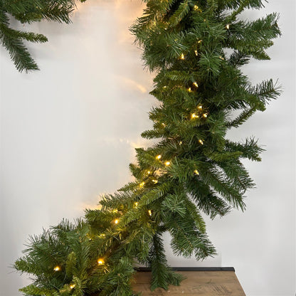 18" x 9' Mixed Pine Garland 320T w/ 150 LED lights | HT