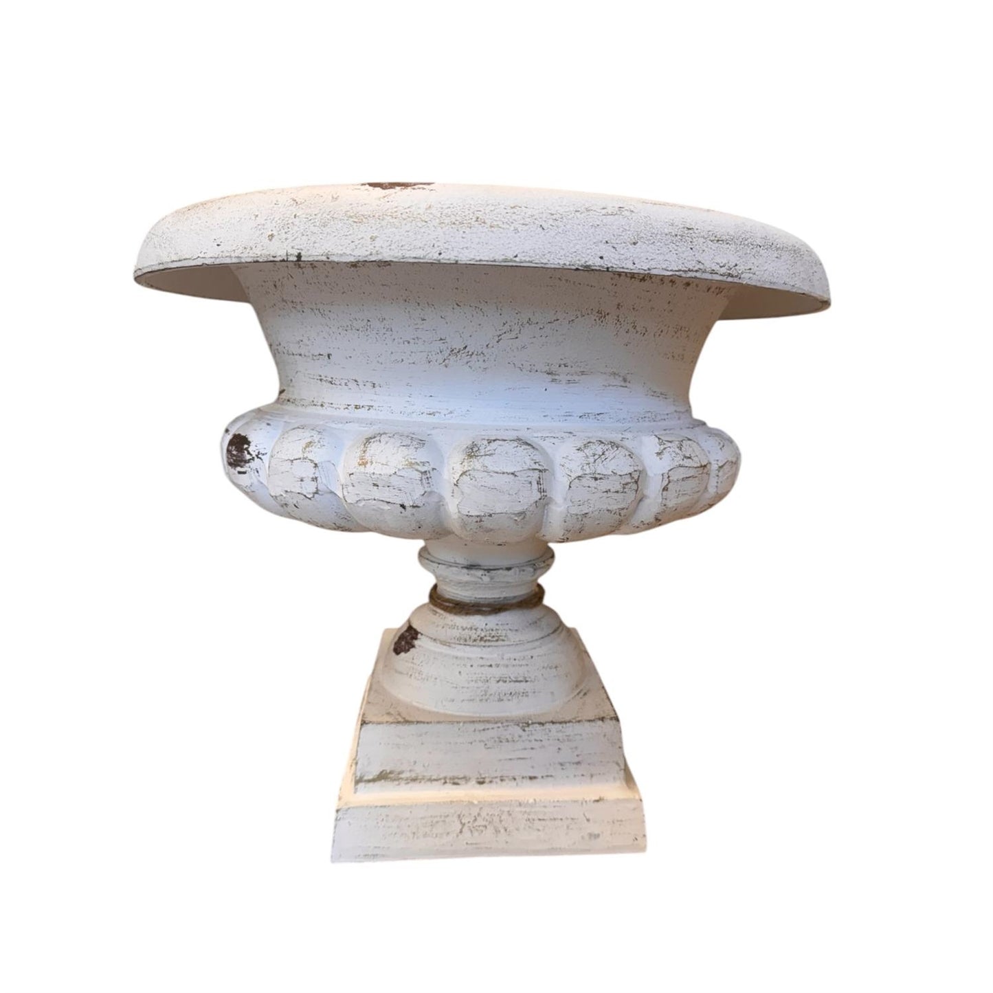 Gresham Cast Aluminum Urn 18" x 15" in Whitewashed | DCH22