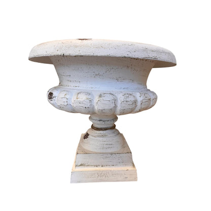 Gresham Cast Aluminum Urn 18" x 15" in Whitewashed | DCH22