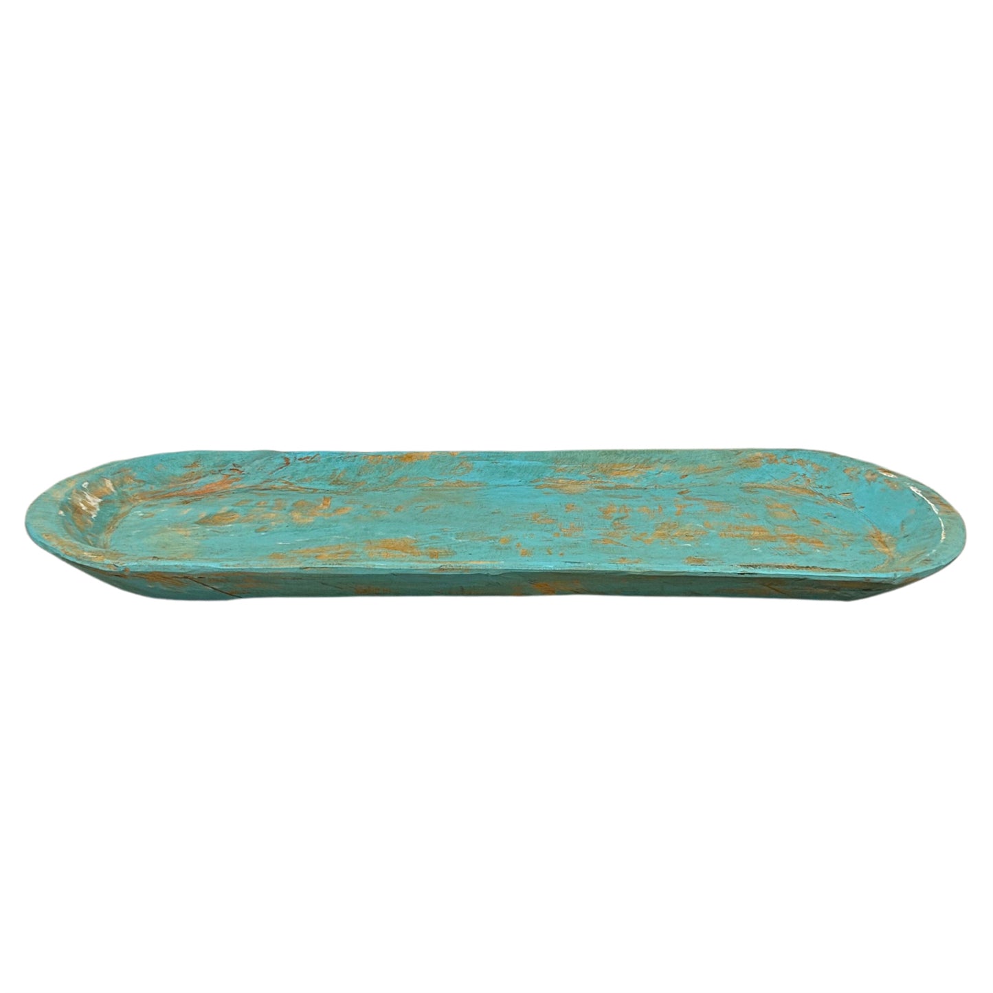 Grande Wood Dough Bowl in Aqua