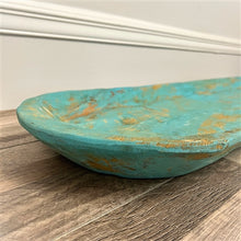 Load image into Gallery viewer, Grande Wood Dough Bowl in Aqua