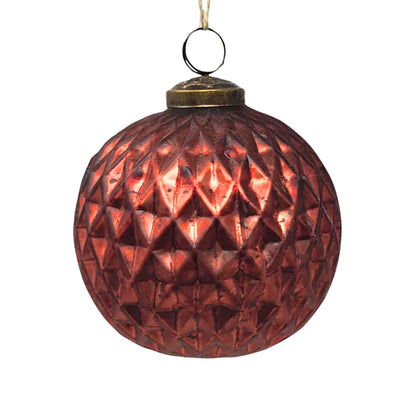 Mercury Glass Ornaments 4" (Assorted)- Burgundy | SB