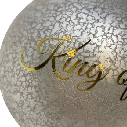 (Box of 4) "King of Kings" Glass Ball Ornament 4.75" | LC