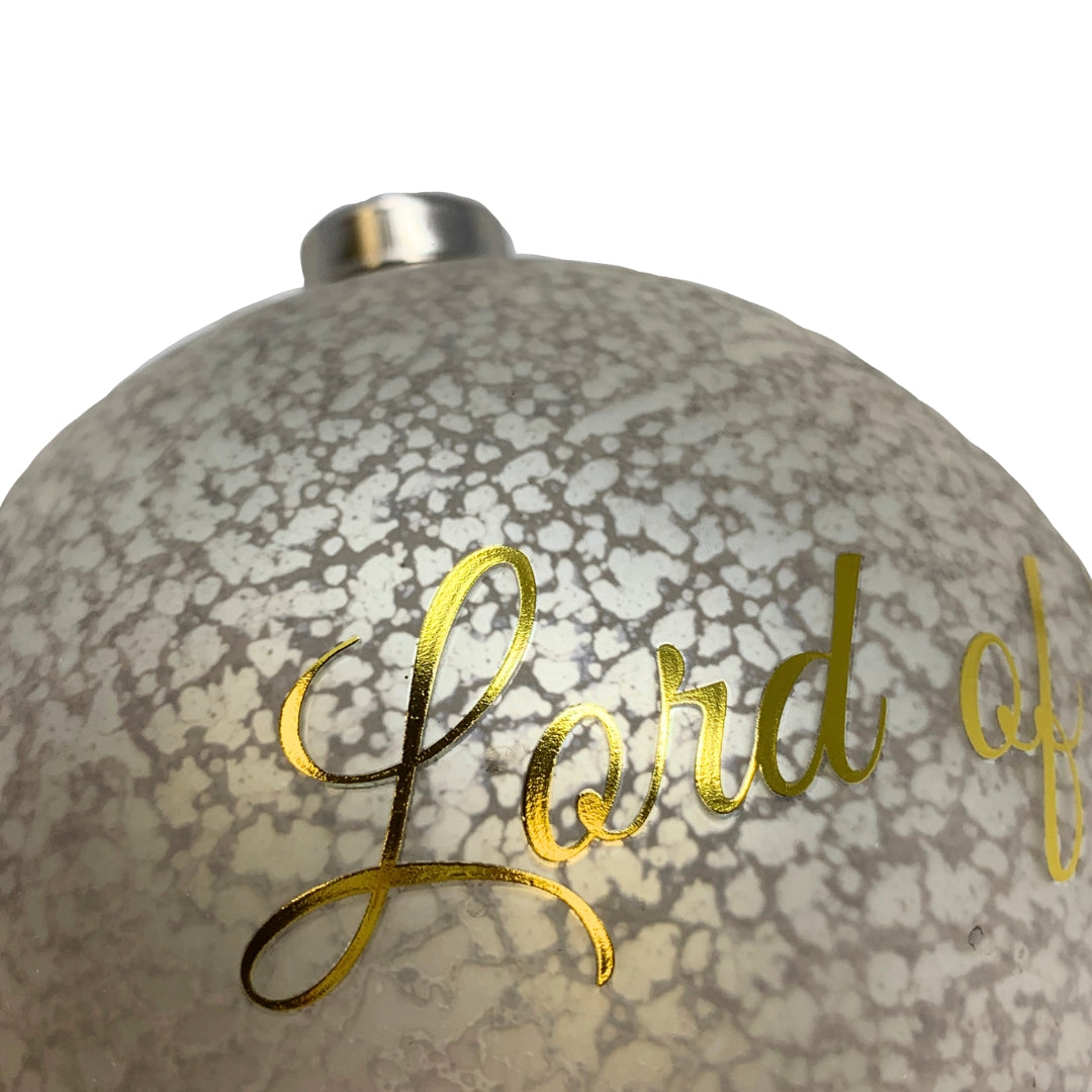 (Box of 4) "Lord of Lords" Glass Ball Ornament 4.75" | LC