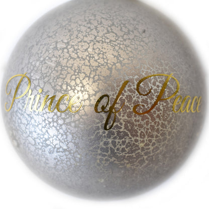 "Prince of Peace" Glass Ball Ornament 4.75" | L