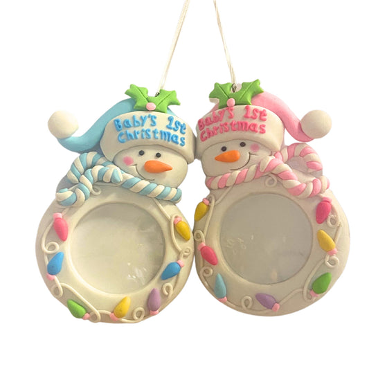 Baby's First Snowman Picture Holder Orn. Asst X 2 | YK