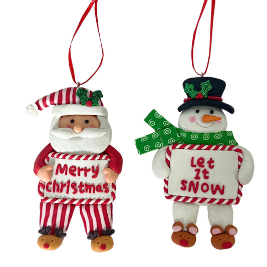 Sleepy Time Slippers Cookie Ornament, Set of 2 - 4.5"H x 2.5"-3.25"W | YK