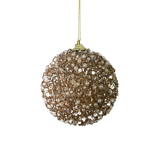 4" Dazzling Sequin/bead Ball - Champagne | YK