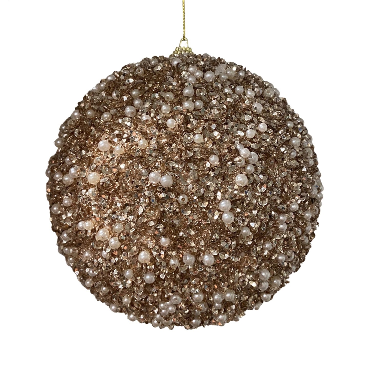 5.5" Dazzling Sequin/Bead Ball-Champagne | YK