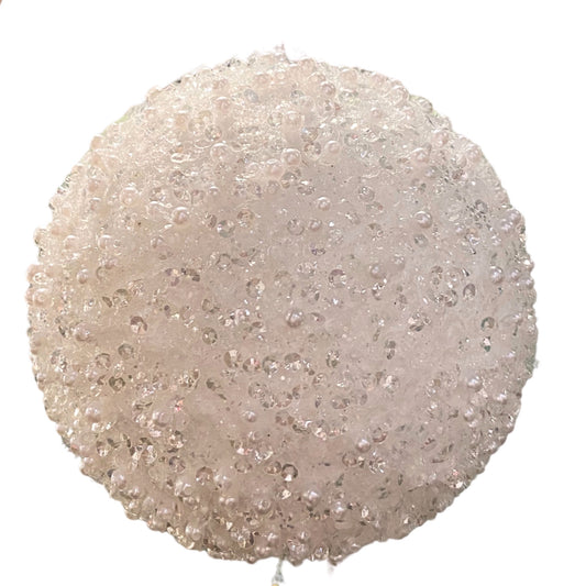5.5" Dazzling Sequin/Bead Ball-White | YK