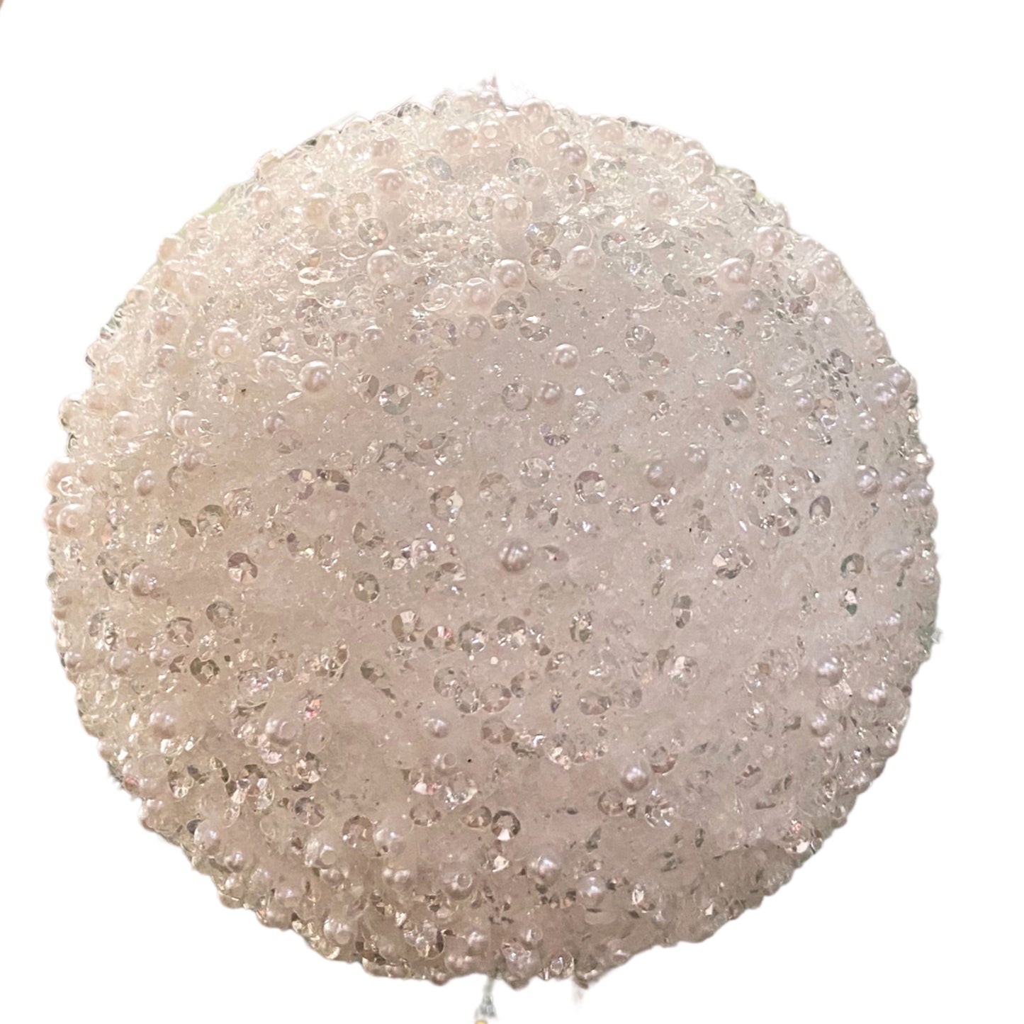 5.5" Dazzling Sequin/Bead Ball-White | YK