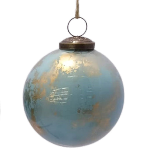 4" Matte Marbled Glass Ball Orn. | SB
