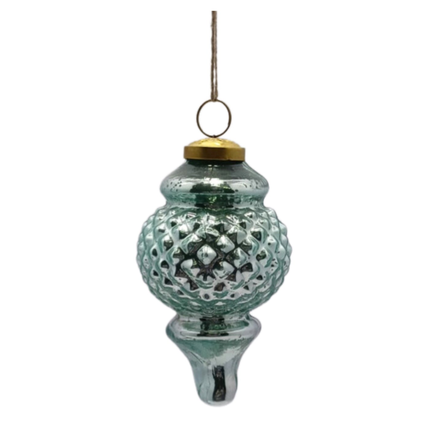 5" Glass Finial Ornament - Aqua | SB