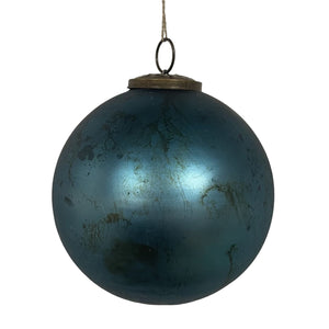 Matte Marbled Glass Ball 4'' - Blue