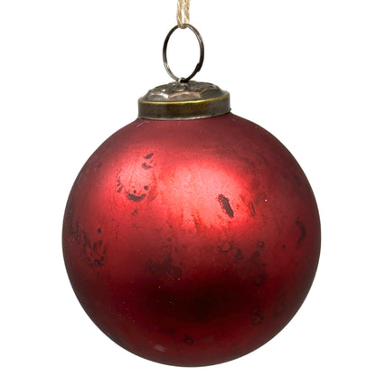 Matte Marbled Glass Ball 4" - Burgundy | SB
