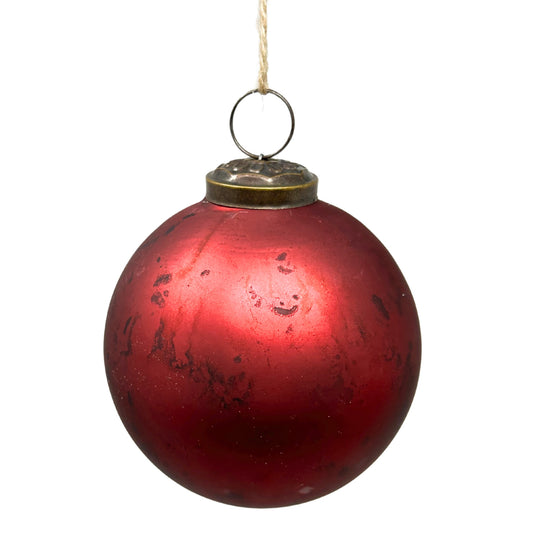 Matte Marbled Glass Ball 4" - Burgundy | SB