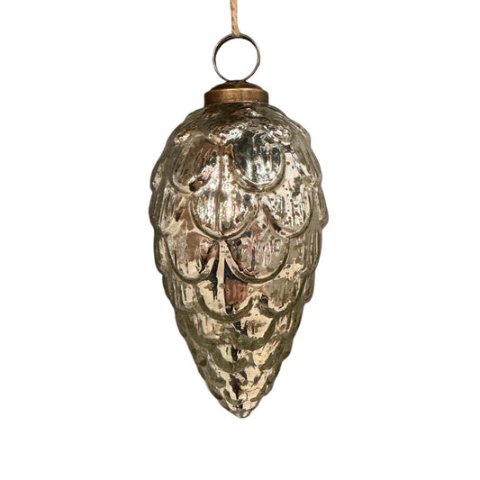 Glass Pinecone Silver 5' | SB