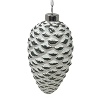 3'' x 3'' x 6'' Glass Pine Cone Orn. -Chocolate w/Platinum tips | LC