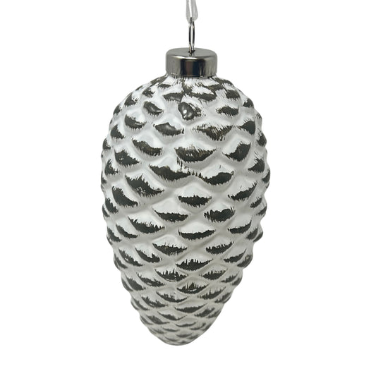 3'' x 3'' x 6'' Glass Pine Cone Ornament | LC