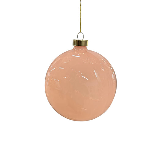 Pink Sheer Striped Ball Ornament 5” | LC