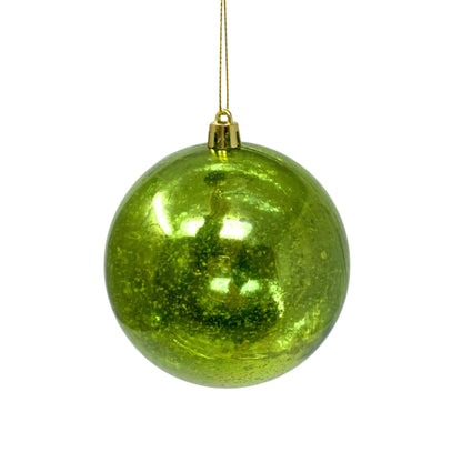 Plastic Mercury Shiny Ball Ornament 4”  Apple Green | LC