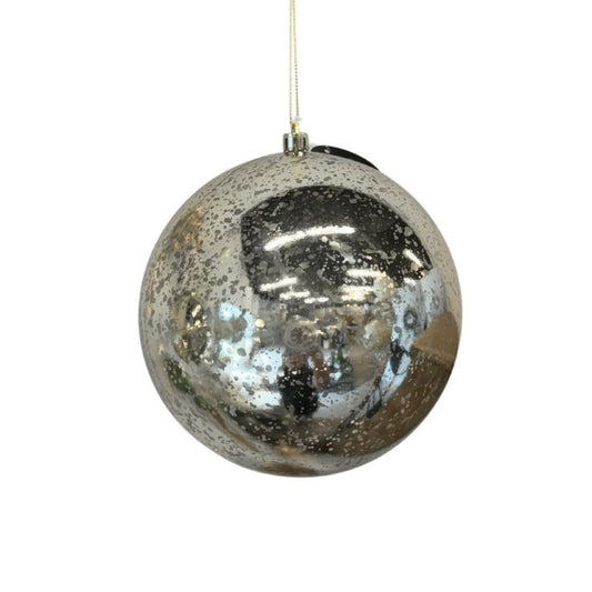 Plastic Mercury Shiny Ball Ornament 4" Light Gold | LC