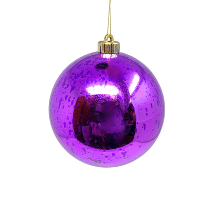 Plastic Mercury Shiny Ball Ornament 4”  Purple | LC