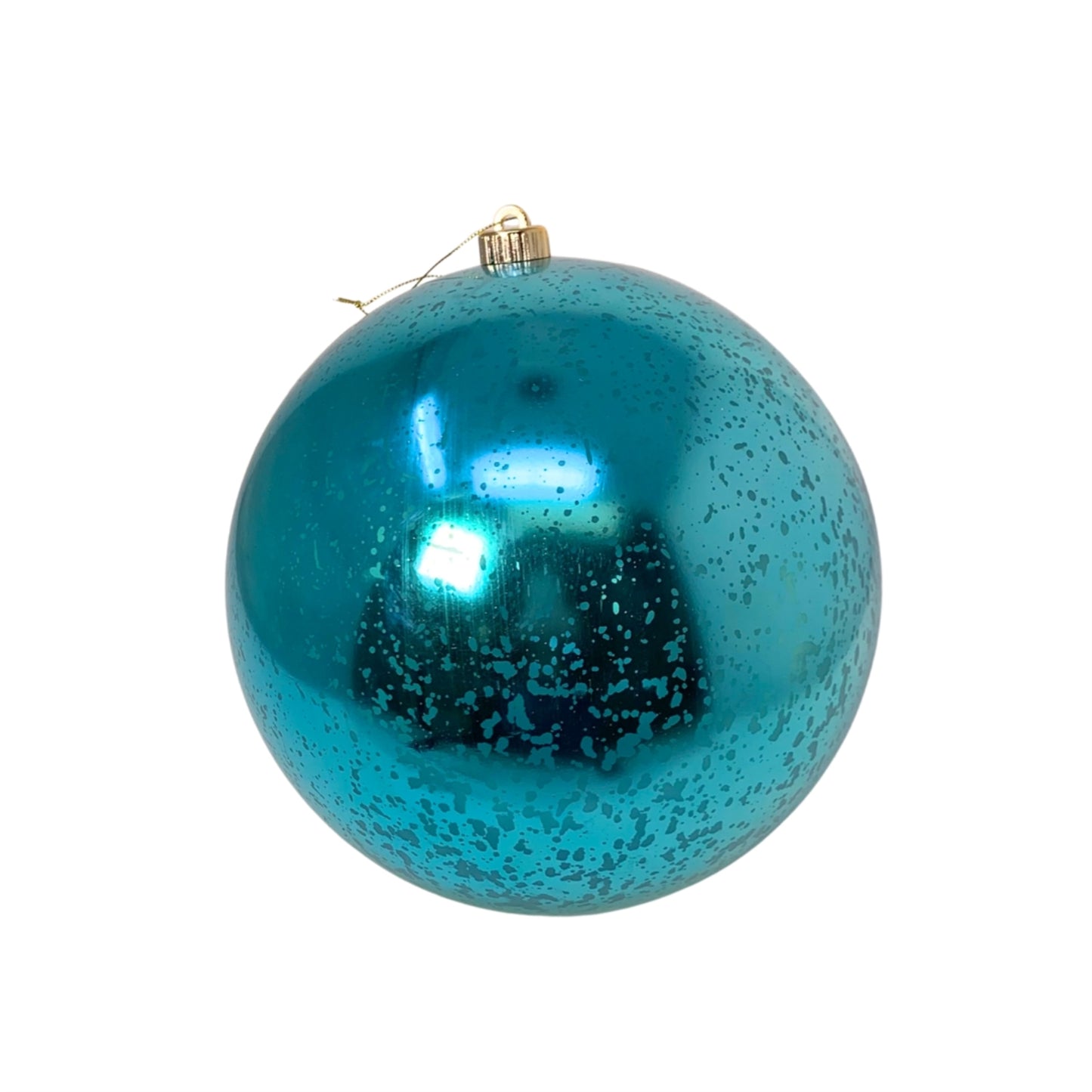 Plastic Mercury Shiny Ball Ornament 4”  Teal | LC