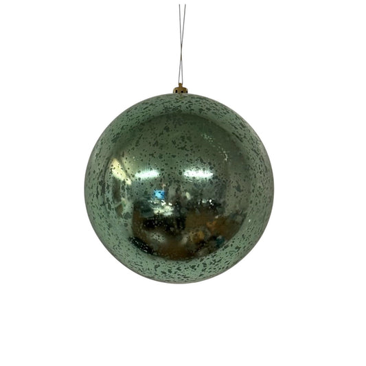 Plastic Mercury Shiny Ball Ornament 6" Antique Aqua | LC