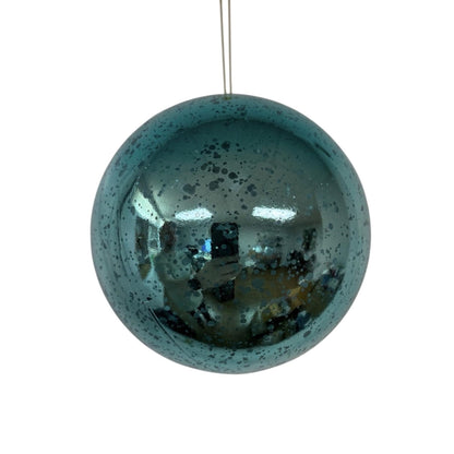 Plastic Mercury Shiny Ball Ornament 6" Aqua | LC