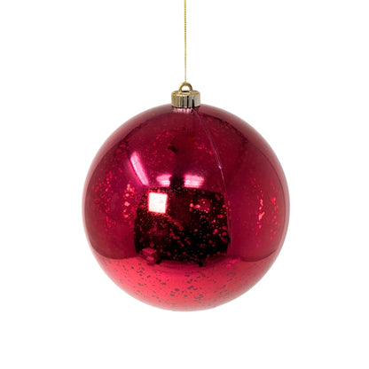 Plastic Mercury Shiny Ball Ornament 6”  Burgundy | LC