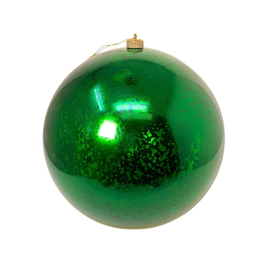 Plastic Mercury Shiny Ball Ornament 6" Emerald | LC