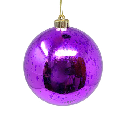 Plastic Mercury Shiny Ball Ornament 6”  Purple | LC