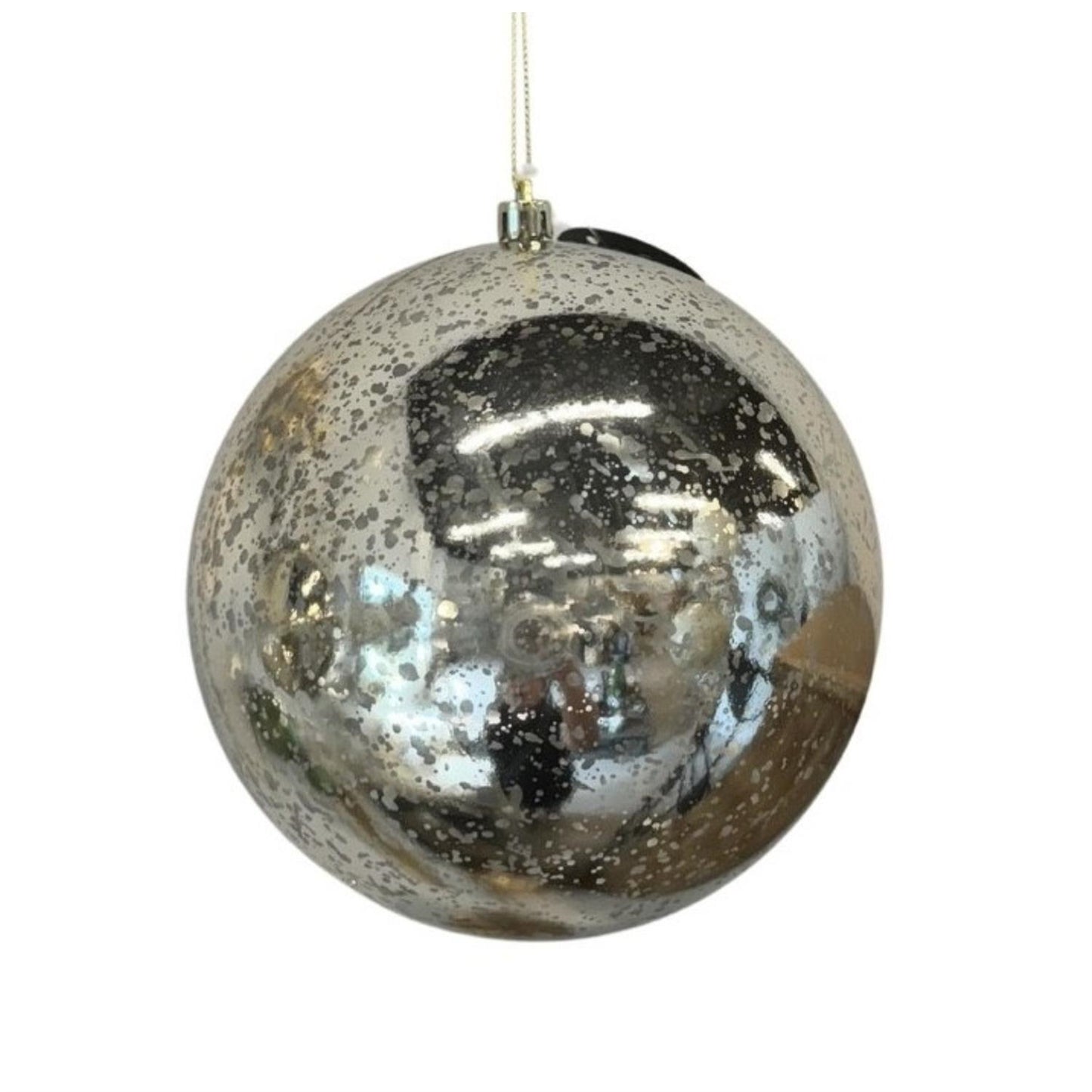 Plastic Mercury Shiny Ball Ornament 8" Light Gold | LC