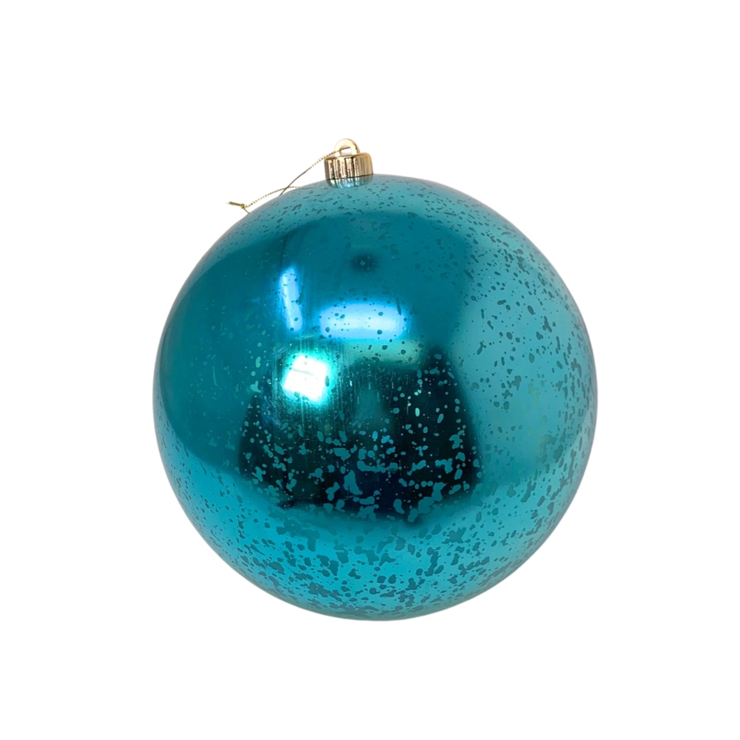 Plastic Mercury Shiny Ball Ornament 8" Teal | LC