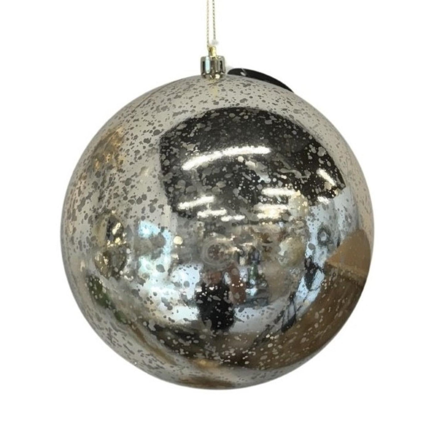 Plastic Mercury Shiny Ball Ornament 12" Light Gold | LC