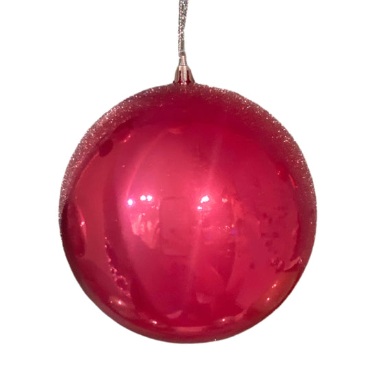 4" Candy Apple Finish Ball Ornament - Dark Pink | LC