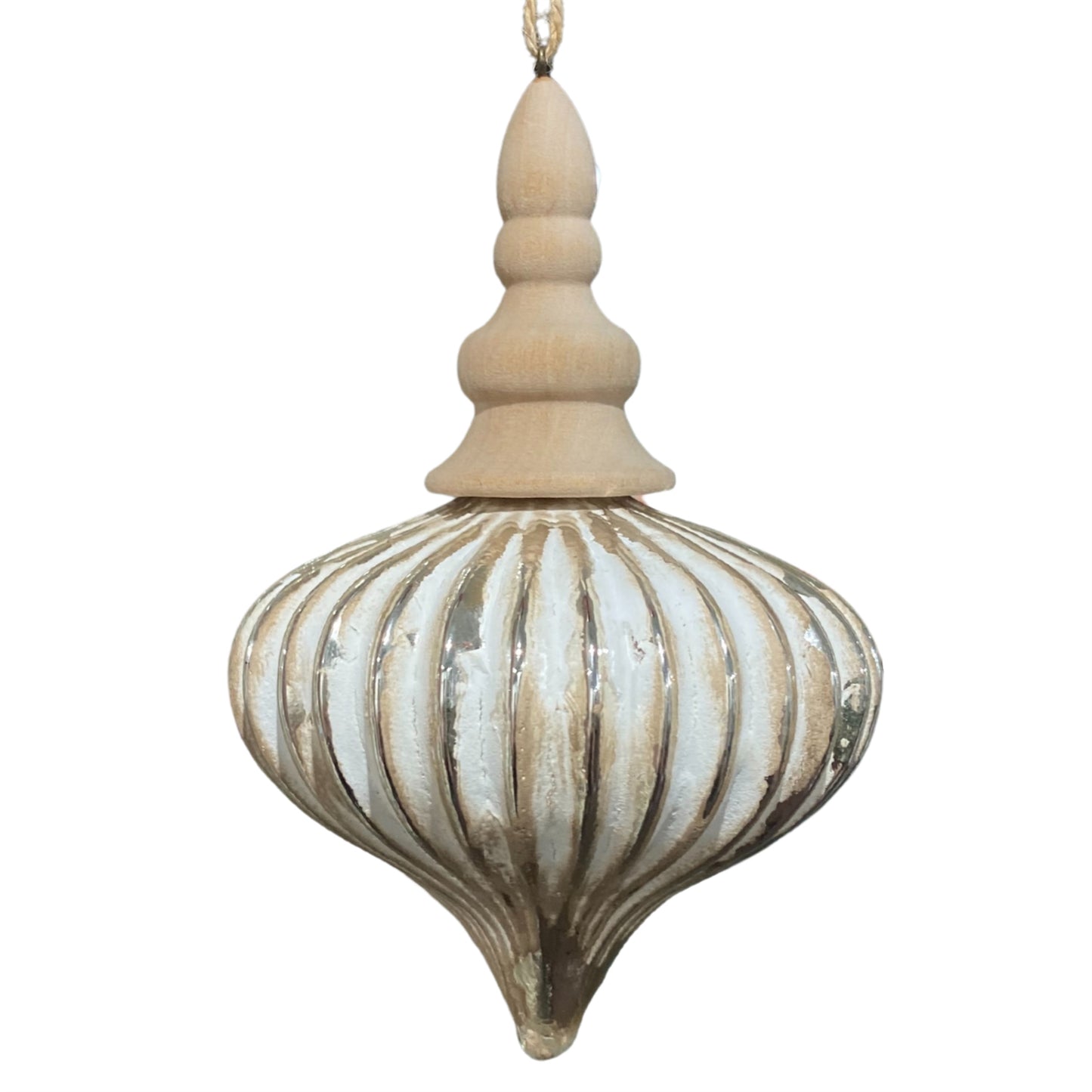 6.5'' Weathered Glass Onion W/ Wood Top | LC