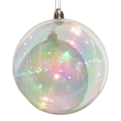 Clear Iridescent Plastic Ball Ornament 12” | LC