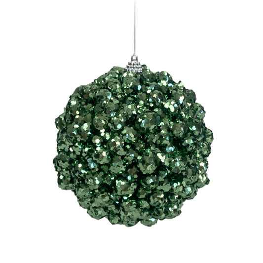 Sequin Berry Ball Ornament 5" - Sage | KS