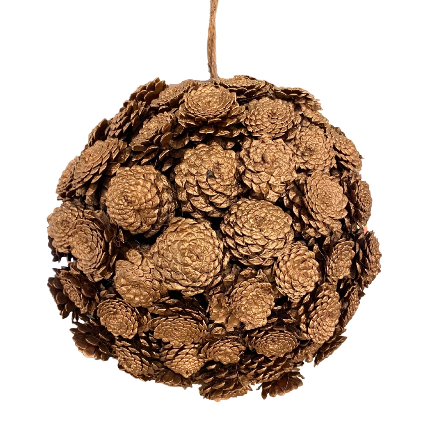 9'' Bronze Natural Pine Cones Ball Orn. | LC